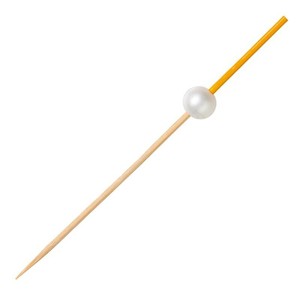 竹串 ホワイトパール串 黄 9cm 100本入 18251C 萬洋　竹