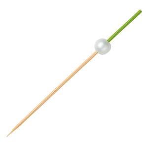 竹串 ホワイトパール串 黄緑 9cm 100本入 18251D 萬洋　竹