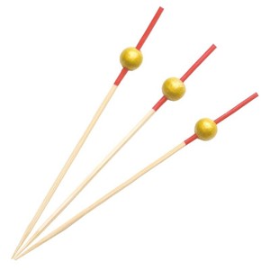 竹串 珠かんざし串(金) 9cm 100本入 萬洋　竹