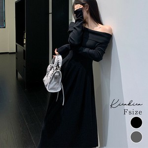 ワンピース《オフショルダーニットフレアワンピース 全2色》
