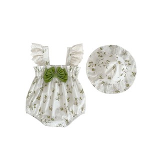 Baby Dress/Romper Patterned Summer Rompers Set of 2 2-colors
