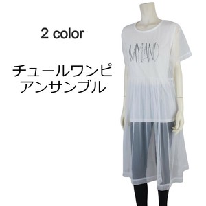 【2025春夏新作】■2色展開■チュールワンピース＆タンクトップ★アンサンブル