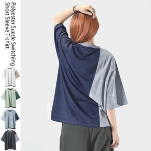 【25SS新作】カットスエード 切替 半袖Tシャツ