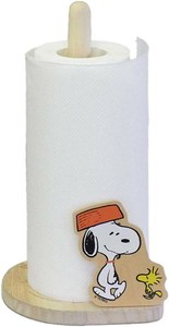 スヌーピー キッチンペーパーホルダー　（スヌーピー＆ウッドストック）　日本製　木製　キッチン雑貨