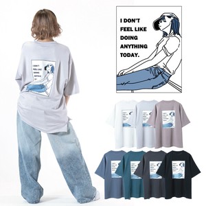 【25SS新作】接触冷感とろみポンチ BLUE バックプリント 半袖T-shirt