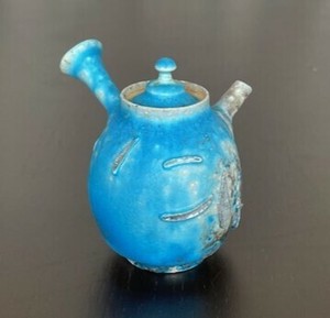 【現品限り】陶芸家　山田 想　作　青急須359（共箱付）