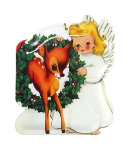 【9月上旬入荷予定】メタルダイカット　ポストカード　 X'masエンジェル＆ディアー
