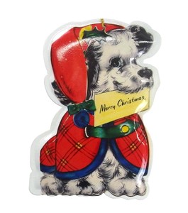 【9月上旬入荷予定】メタルダイカット　ポストカード　 X'masドッグ