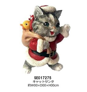 【10月上旬入荷予定】ビンテージ　アニマルデコレーション　キャットサンタ