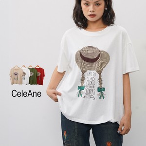 【新作】麦わら帽子プリントTシャツ　オーバーサイズ　カットソー　半袖　綿　コットン100　4色展開