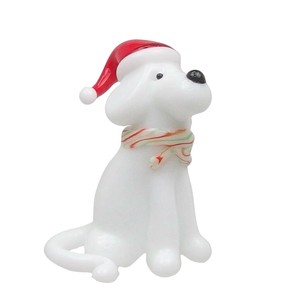 【9月下旬入荷予定】ガラスクリスマス　ホワイトドッグ