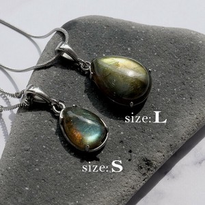 Gemstone Pendant Natural Stone Top Stainless Steel Pendant