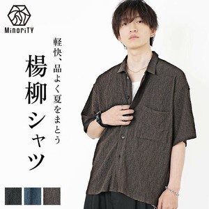 [MinoriTY] Button Shirt Sten Collar Short Sleeve