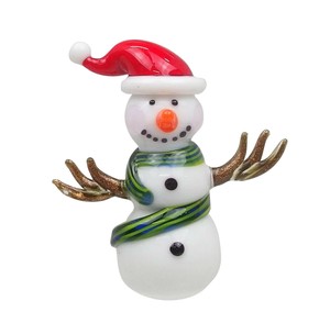 【9月下旬入荷予定】ガラスクリスマス　スノーマン　ツリーブラッチ