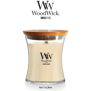 WoodWick(ウッドウィック)アロマキャンドル 【ブランド箱無】アワーグラス ジャーM バニラビーン NW92112