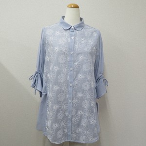 Button Shirt/Blouse Floral Pattern Tunic Blouse 2-colors