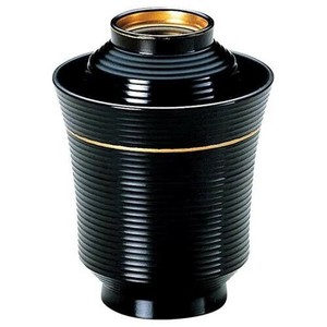 福井クラフト　線引き細身箸洗い椀(蓋親)黒金ライン 33600010