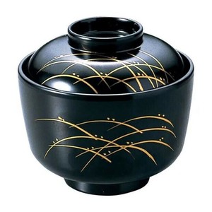 (食洗機対応)忍小吸椀　黒つゆ草(内黒)　12023760