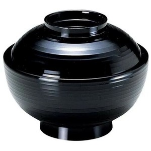 福井クラフト　TA4.5寸乱引雑煮椀(蓋親) 黒 33500520