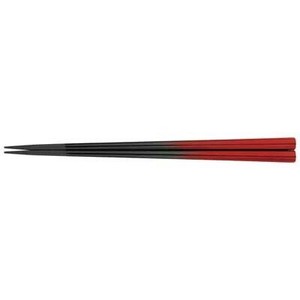 福井クラフト　PBT22.5cm七角箸　朱黒ぼかし 80601230