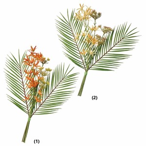 フェイクグリーン　人工樹木　パームフラワー造花ミックスバンドル　長さ48cm