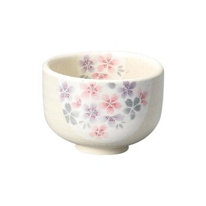 丸好粉引万葉桜抹茶碗 Y-1507