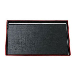 長角布目盆 黒天朱SL(ノンスリップ加工) 尺4 50305230