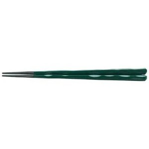 福井クラフト　PBT 24cm六角一刀彫箸 緑塗 90031392