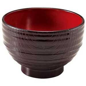 福井クラフト　耐熱10.0スタック木目汁椀 新溜内朱 30000660