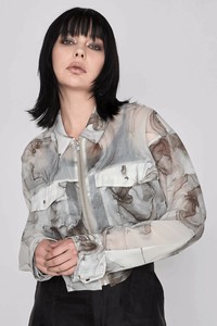 Button Shirt/Blouse Ka-Sa-Ne Marble Short Length [2025 NEW]