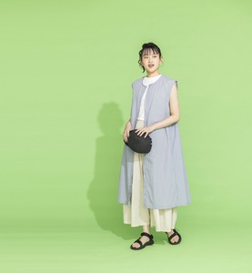 2025新作【春夏】ナイロンノースリーブ前開きワンピース