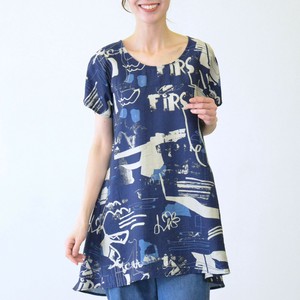 Tunic Geometric Pattern Tunic Flared Sleeve Drop