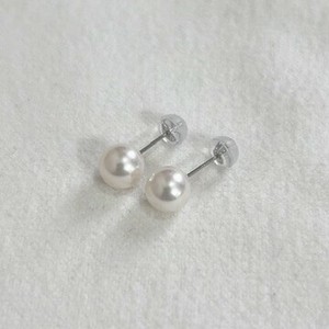 一粒パールピアス 7-7.5/7.5-8/8-8.5ミリ プラチナ/K18YG/K10YG/K10PG あこや真珠 本真珠 スタッドピアス