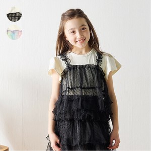 Kids' Short Sleeve T-shirt Flare Short-Sleeved T-Shirt Sleeve 100% Cotton Tulle Camisole