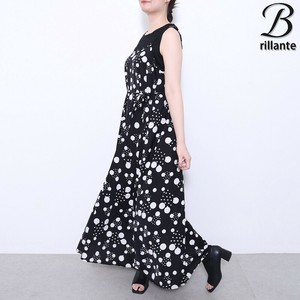 ランダムドット柄キャミワンピース 紐付き★肩紐アジャスター付き★2025新作ss春夏BRILLANTE東京（195871）