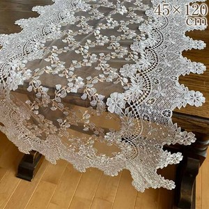 ★Spring fair★【新商品】ﾚｰｽ雑貨◆ﾒｰｶｰ直送WK◆ローズテフルール テーブルセンター