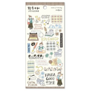 【MINDWAVE(マインドウェイブ)】散歩日和ステッカー 文房具屋さんへ行く  / シール