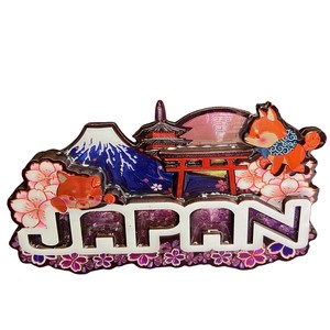 【木製ホイルマグネット】柴犬JAPAN 茶 (new)
