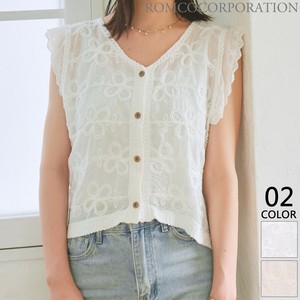 Button Shirt/Blouse Cropped Lace Blouse V-Neck [2025 NEW]