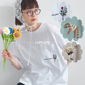 16OE天竺 アソート刺繍 Tシャツ 動物 花 ギター レッサーパンダ【2025年春夏新作】