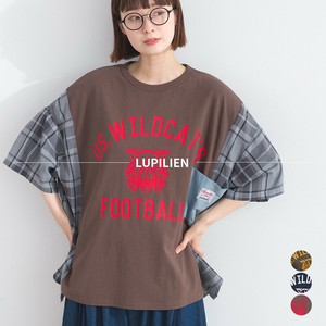 T-shirt Pigment T-Shirt Check Printed Woven Fabric [S/S NEW]