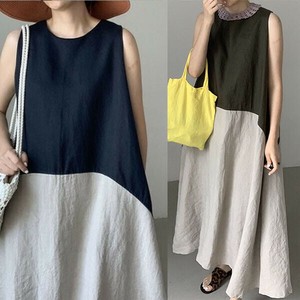 Casual Dress Sleeveless Dress Bicolor A-Line