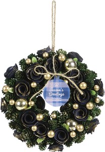 【2025 予約】 クリスマス リース グリーン 23 インテリア かわいい ナチュラル 箱入 ギフト プレゼント