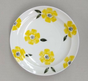大餐盘/中餐盘 花 L尺寸 黄色 日本制造