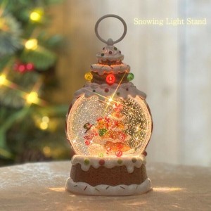 【予約販売：新商品】【2025年クリスマス】スノーイングライトスタンド/オルゴール付ジンジャーマン