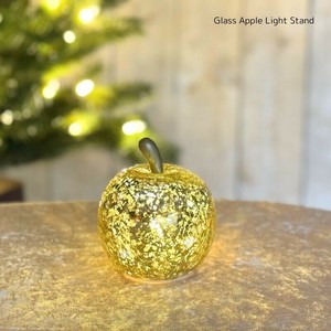 【予約販売：新商品】【2025年クリスマス】ガラスゴールドアップルライトスタンド
