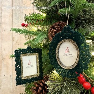 【予約販売：新商品】【2025年クリスマス】ベルベットフロックフォトフレームオーナメント