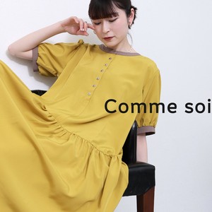 【7/25〜予約販売】■comme soi（コムソワ）■　パイピングティアードワンピース 2025新作