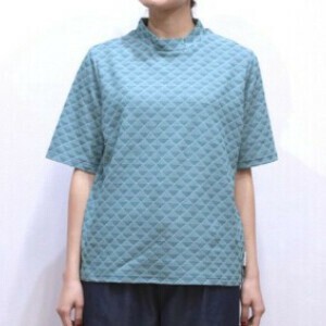 T-shirt Diamond-Patterned High-Neck Made in Japan