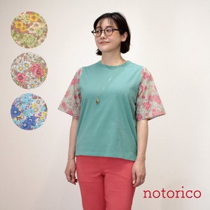 T-shirt Floral Pattern Docking T-Shirt 5/10 length
